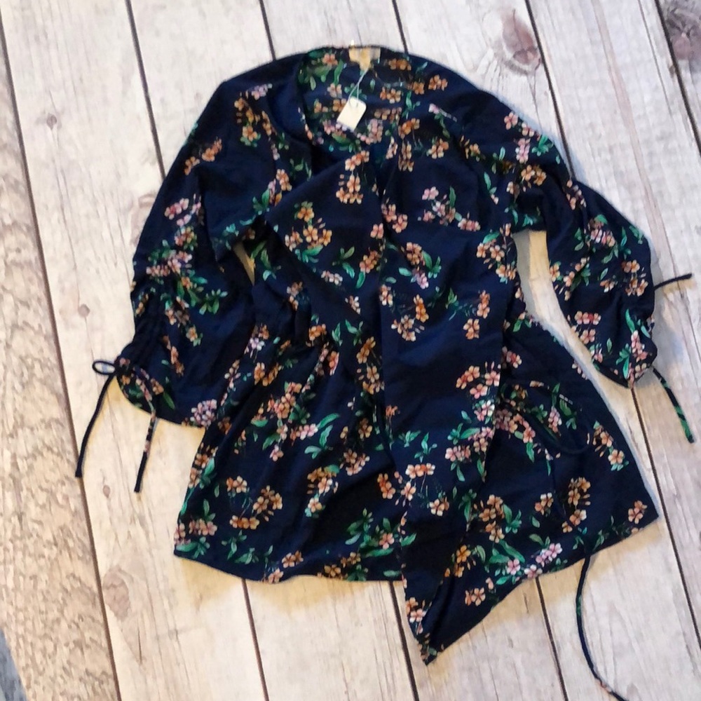 Blue floral blazer
